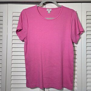 J. Crew Factory Women’s Ribbed Crewneck Tee Sz L In Pink NWT